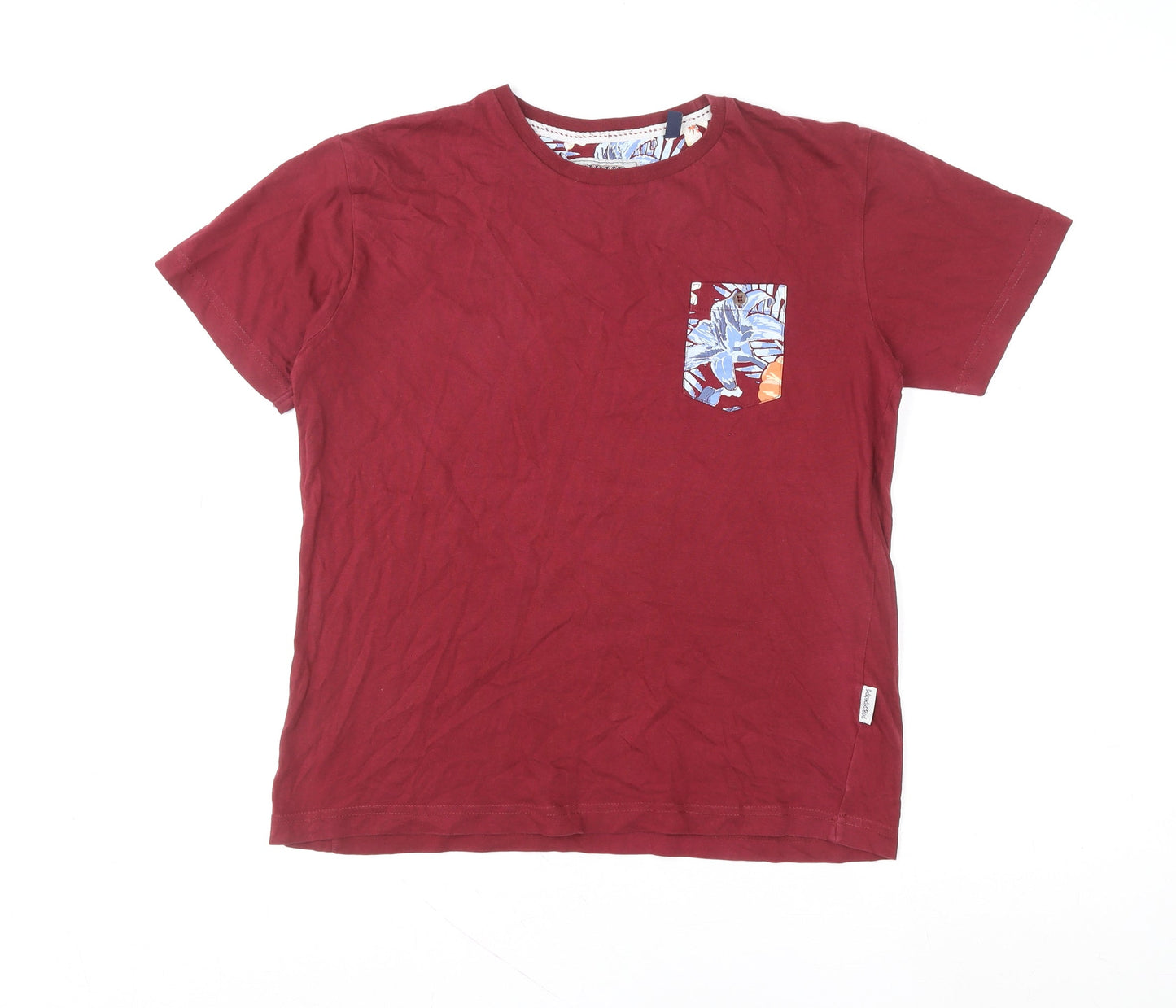 HYWR Boys Red Cotton Short Sleeve Pocket T-Shirt Size XL Casual