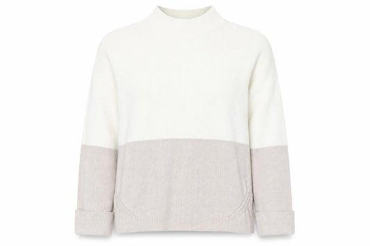 Paul Costelloe Living Women Beige & White Pullover Sweatshirt Small