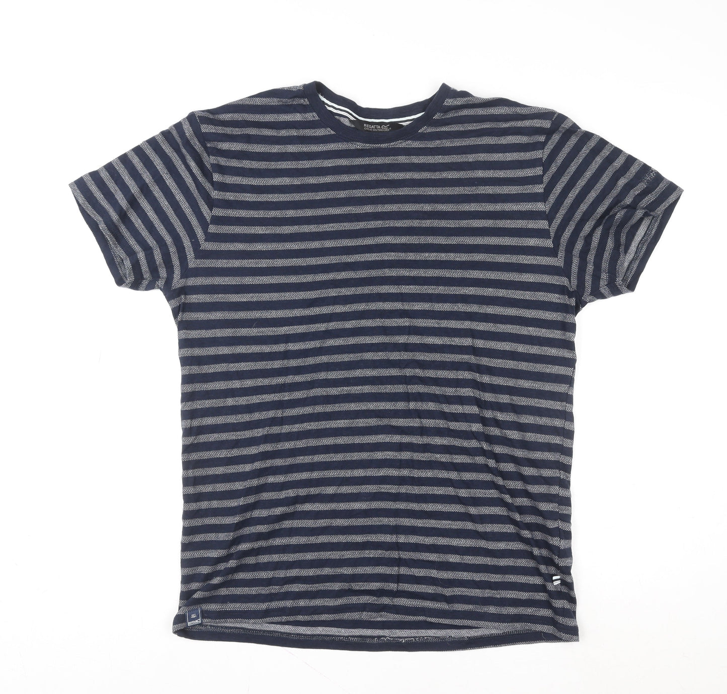 Regatta Unisex Blue Striped Short Sleeve Cotton T-Shirt M