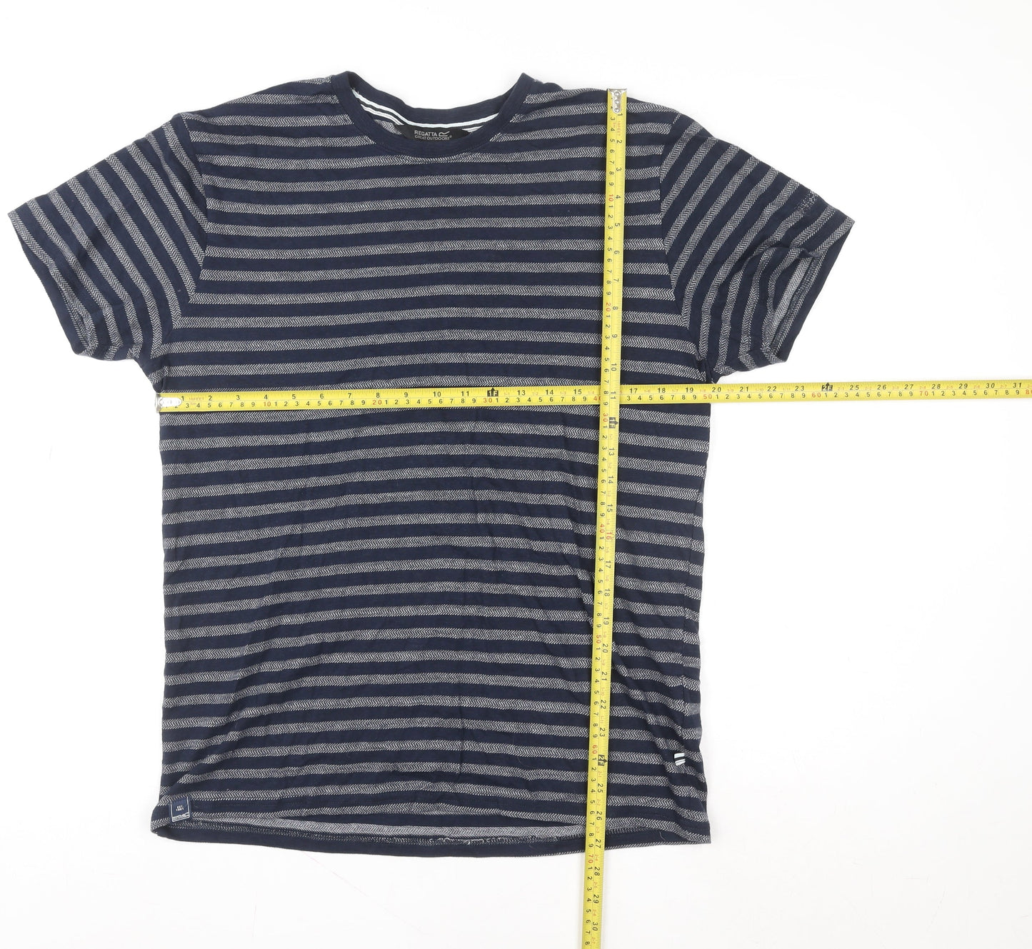 Regatta Unisex Blue Striped Short Sleeve Cotton T-Shirt M