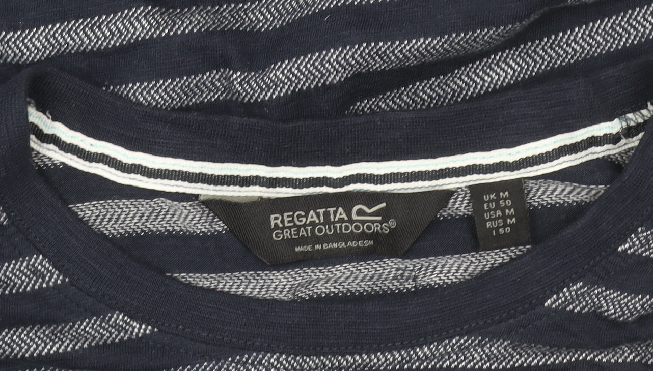 Regatta Unisex Blue Striped Short Sleeve Cotton T-Shirt M
