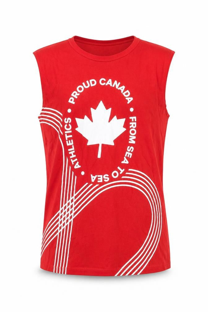 Joe Fresh Men's Red Sleeveless Patriotic Graphic T-Shirt M