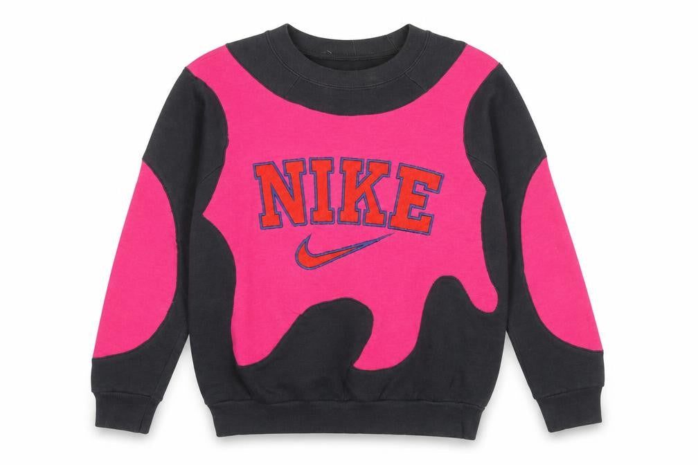 Nike Teens Black Pink Colourblock Pullover Sweatshirt L 152-158cm