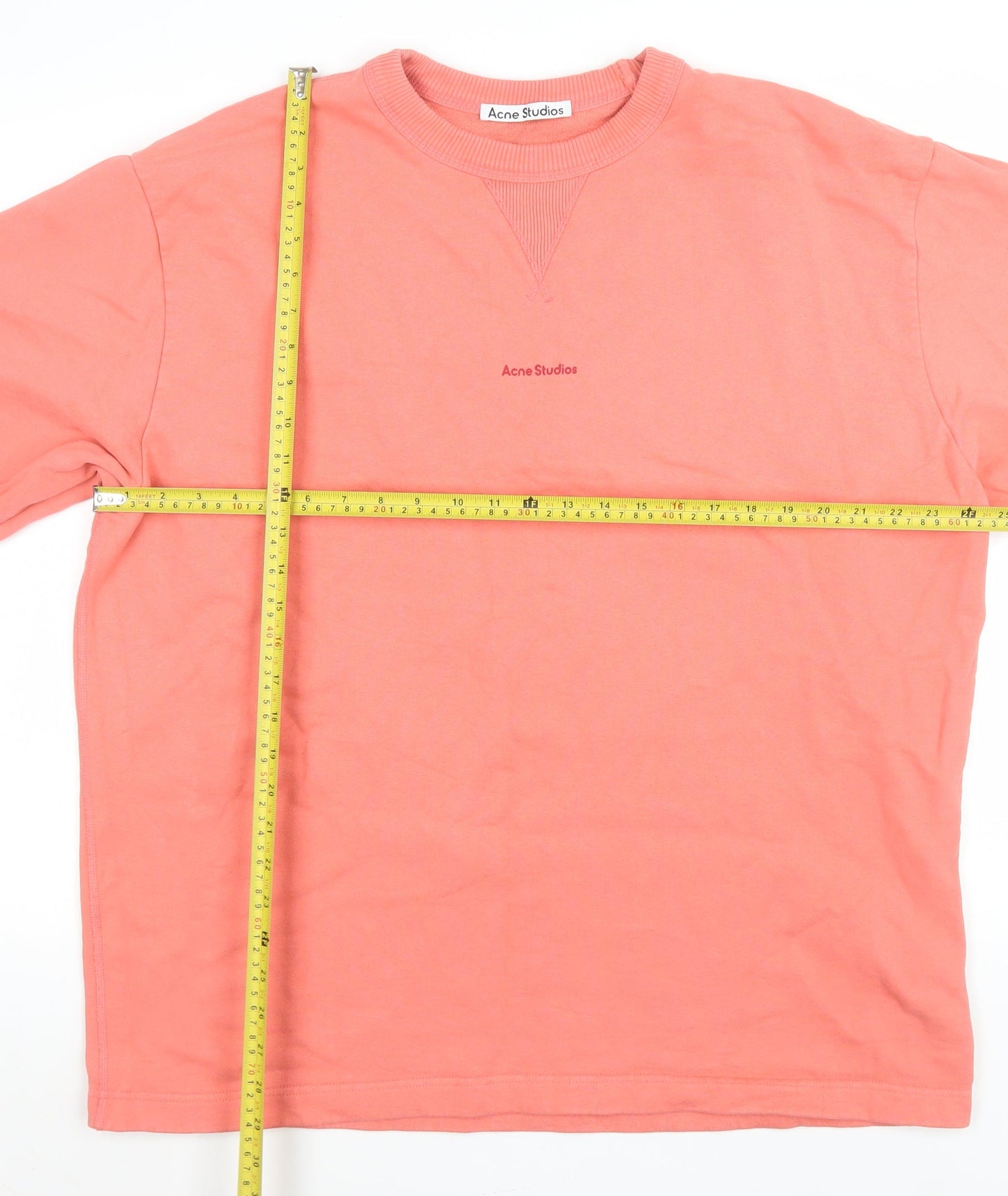 Acne Studios Women Coral Pink Cotton Pullover Sweatshirt M