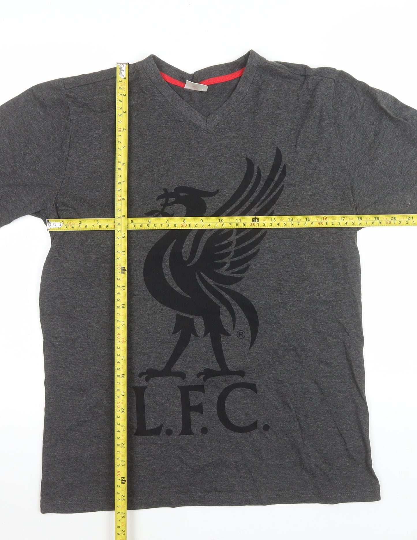 L.F.C. Men’s Grey V-Neck Short Sleeve Sports T-Shirt Size M