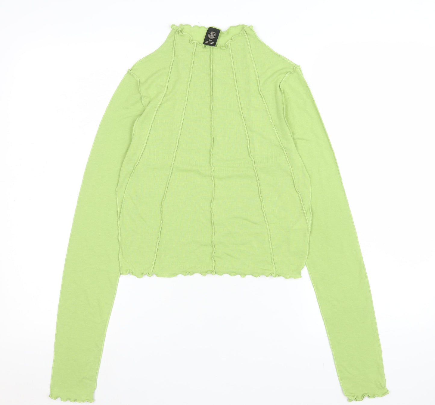 Urban Outfitters Women’s Green Cropped Long Sleeve Top Size L