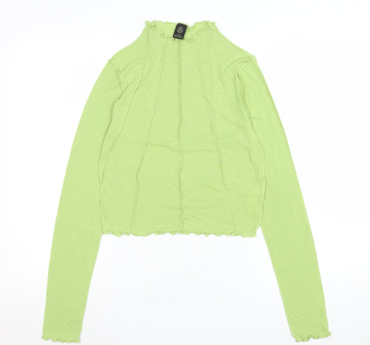 Urban Outfitters Women’s Green Cropped Long Sleeve Top Size L