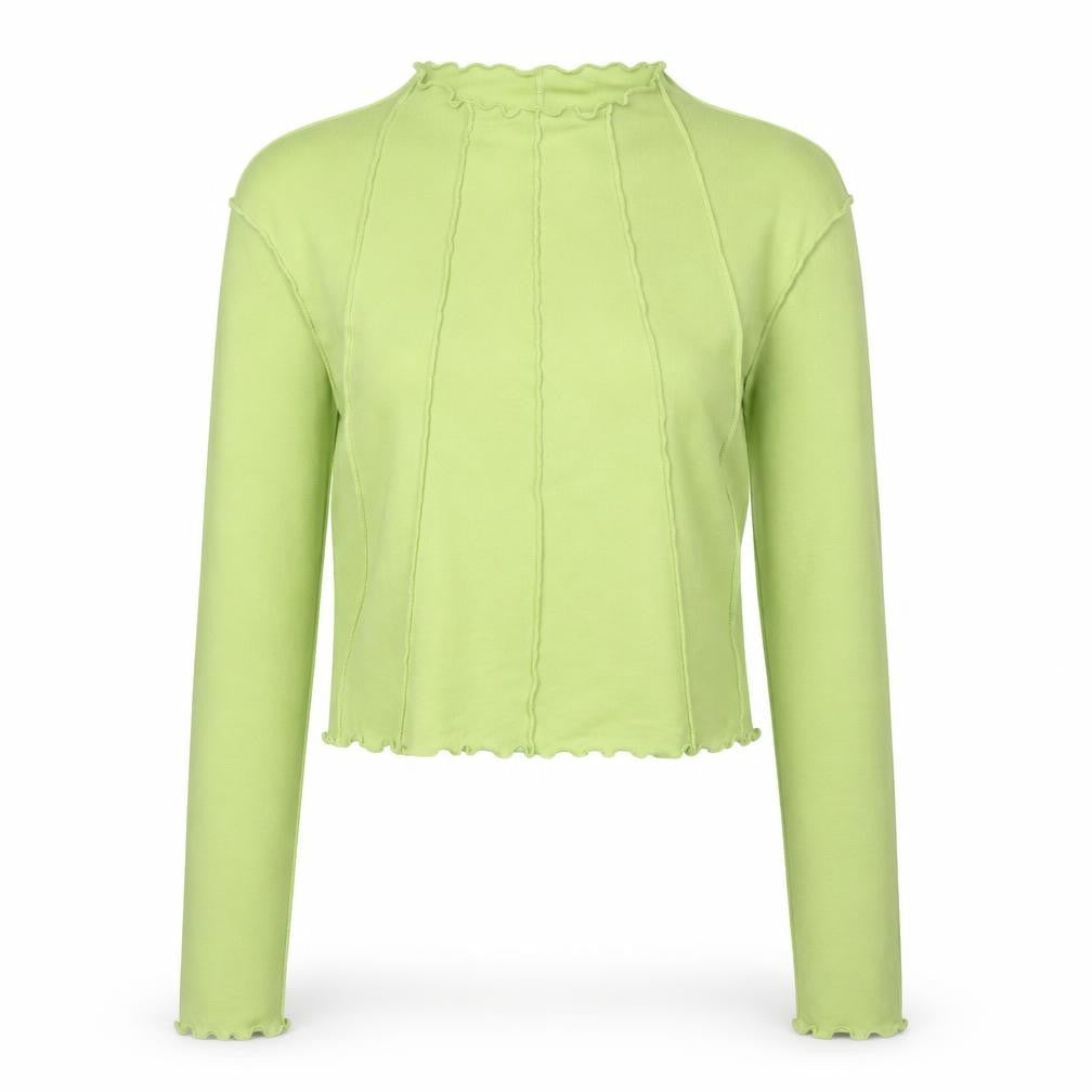 Urban Outfitters Women’s Green Cropped Long Sleeve Top Size L