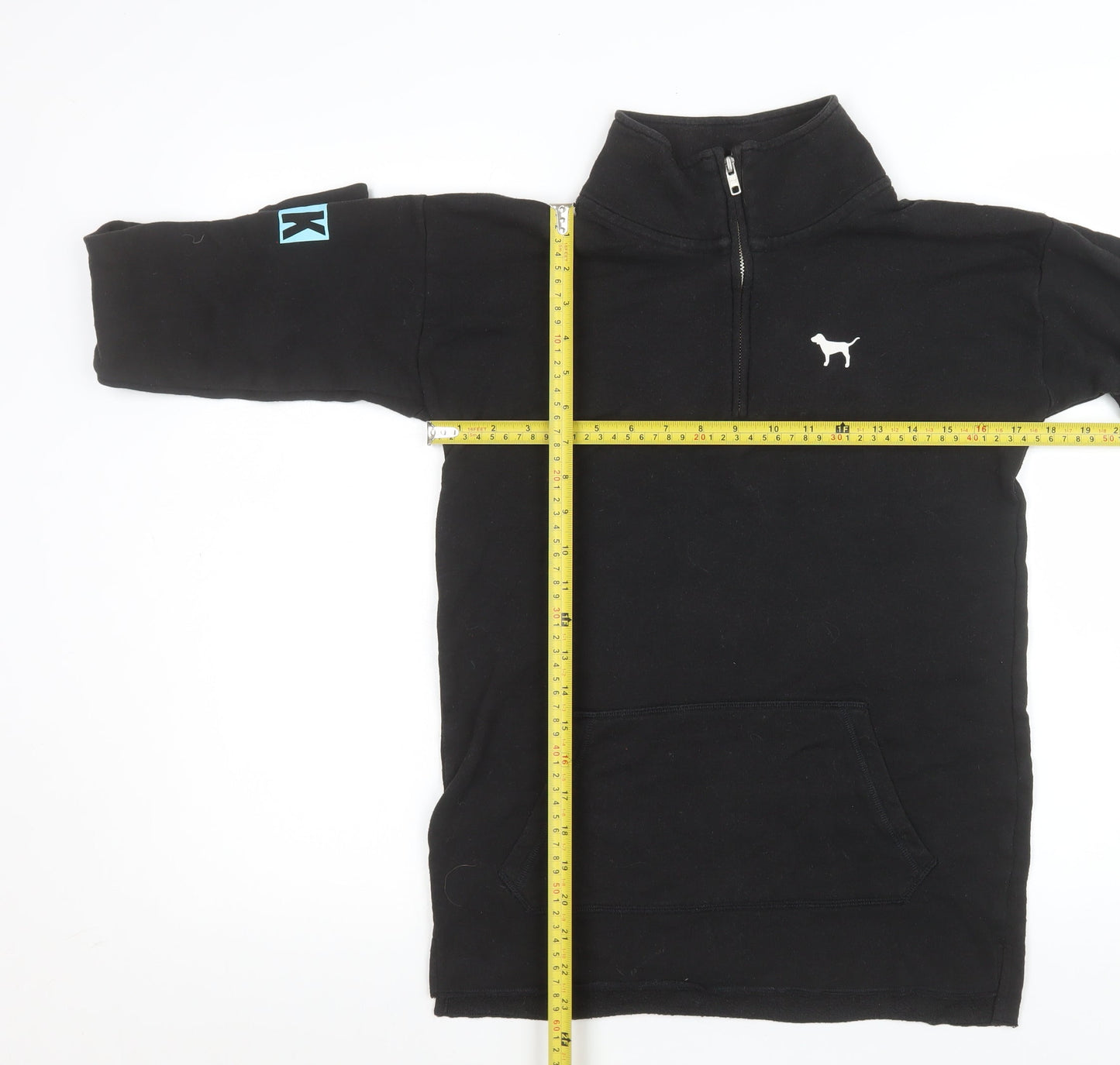 Victoria's Secret PINK Womens Black XS 1/4 Zip Pullover Sweatshirt