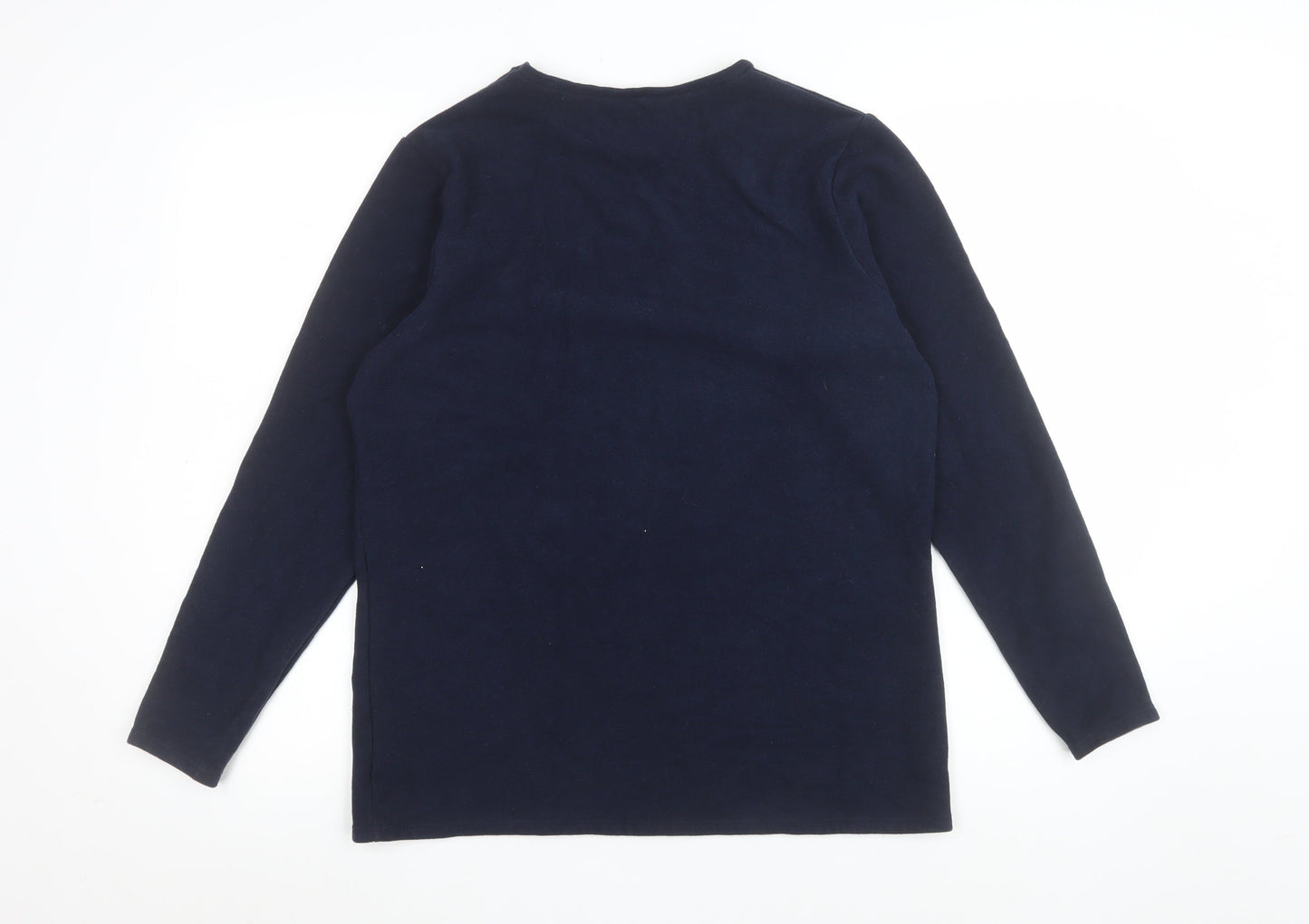 Marks and Spencer Men's Navy Long Sleeve Crew Neck T-Shirt Size 22 Regular Fit