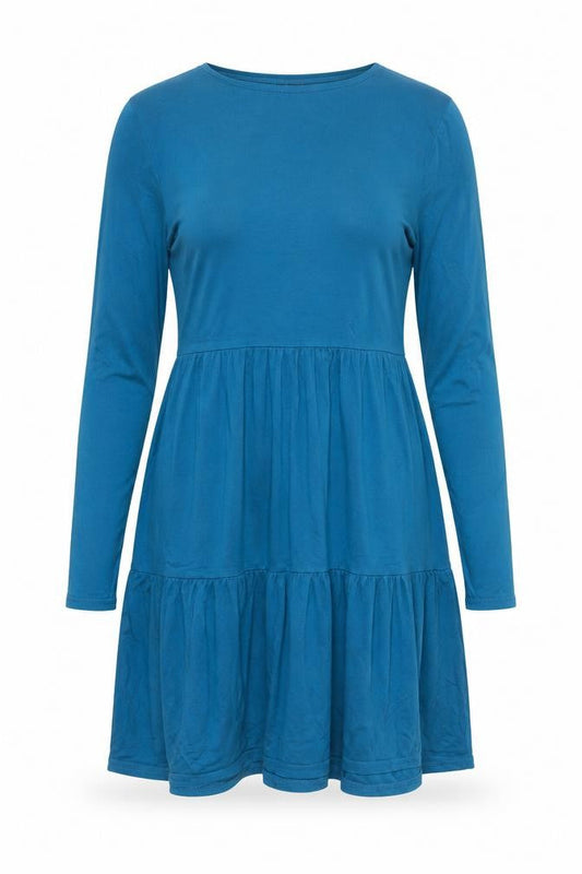 Boohoo Women's Blue Long Sleeve Skater Dress Size 10