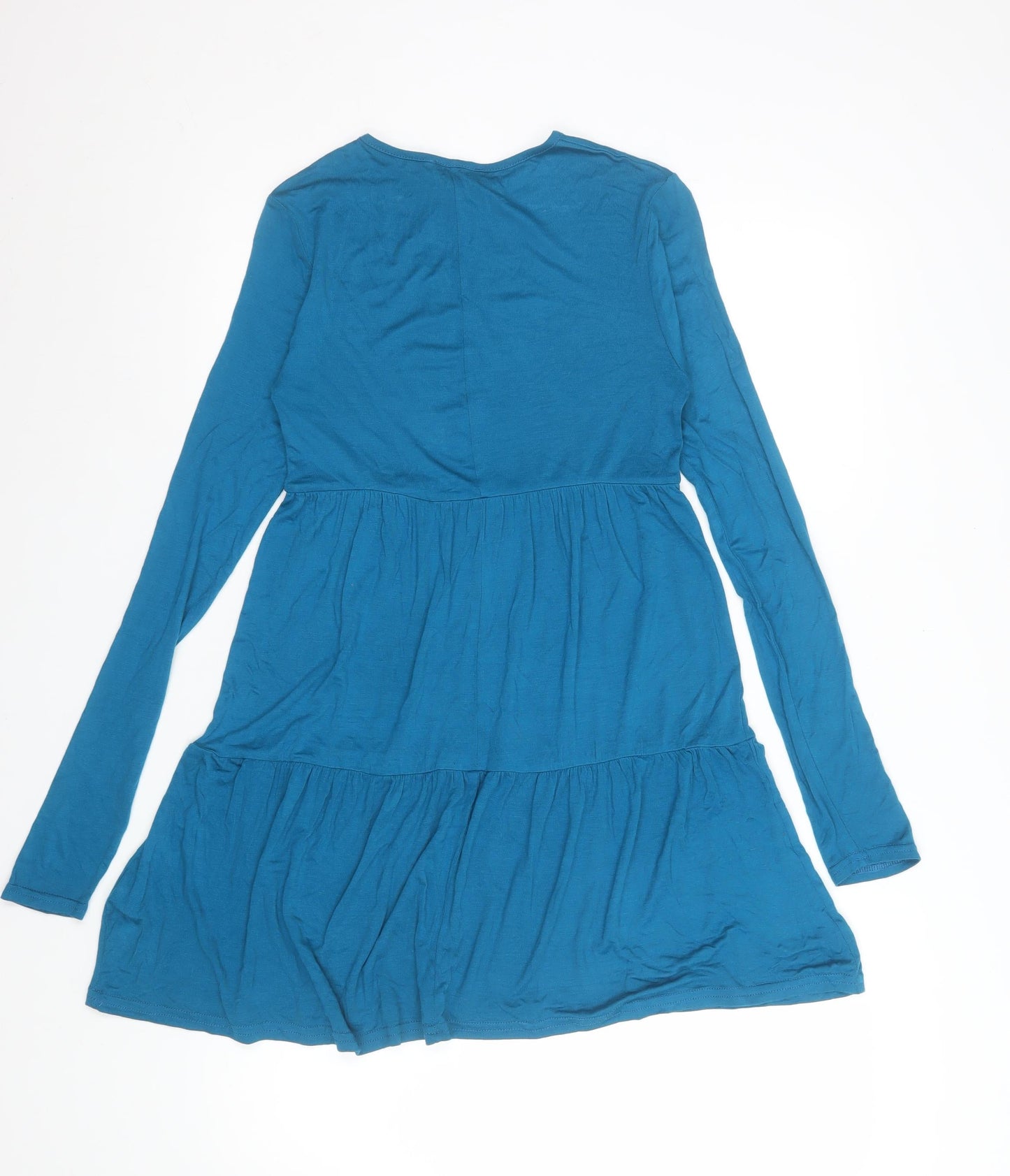 Boohoo Women's Blue Long Sleeve Skater Dress Size 10