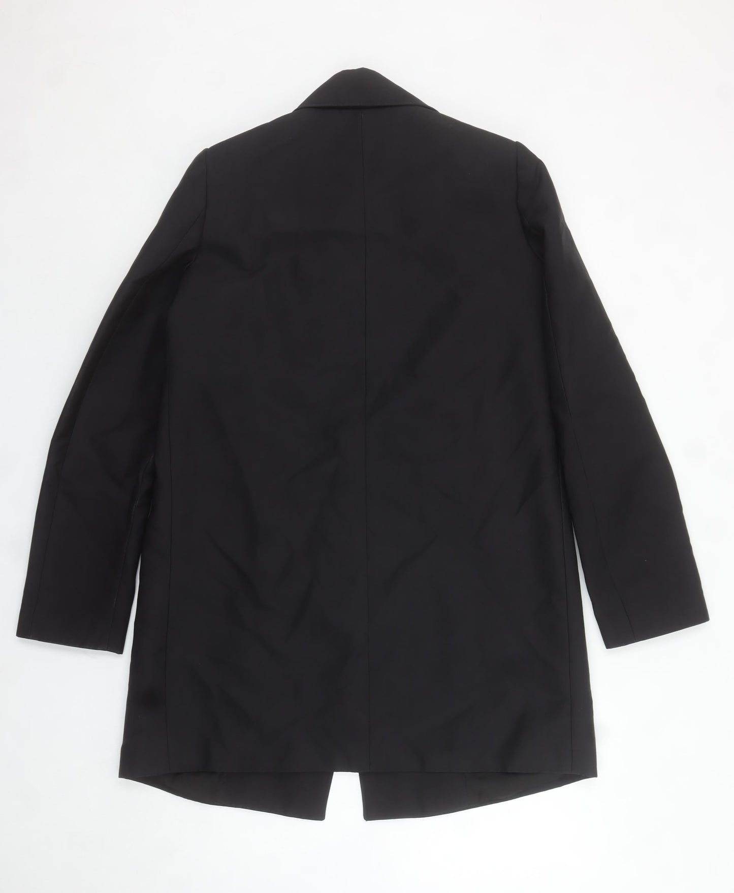 Zara Woman Black Mid-Length Overcoat Size S Classic Style