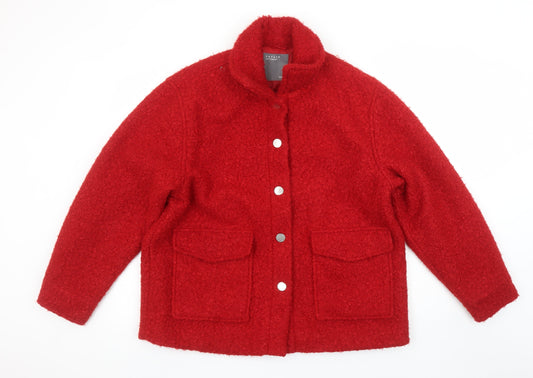 Papaya Women Red Size 12 Basic Mid-Length Fleece Jacket