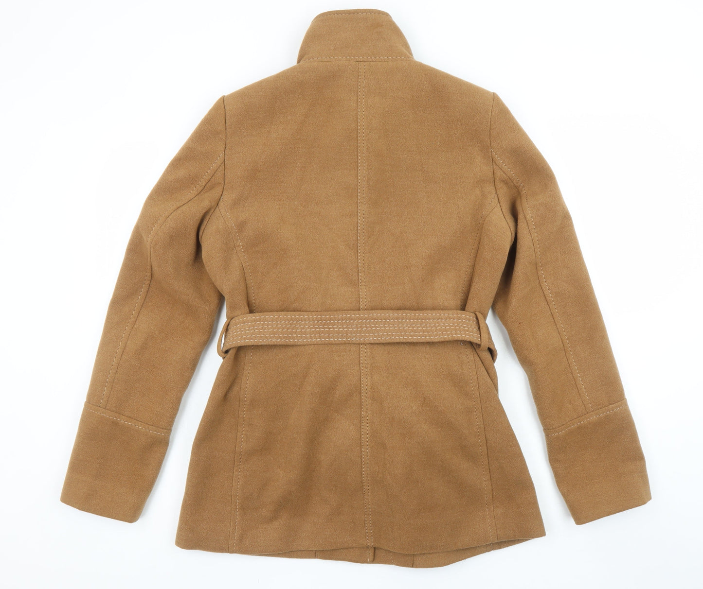 H&M Women’s Brown Belted Mid-Length Trench Coat Size 10