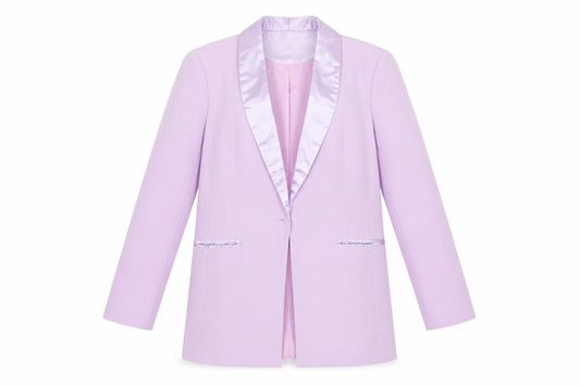 Amy Lynn Women's Purple Shawl Collar Tuxedo Blazer Size S