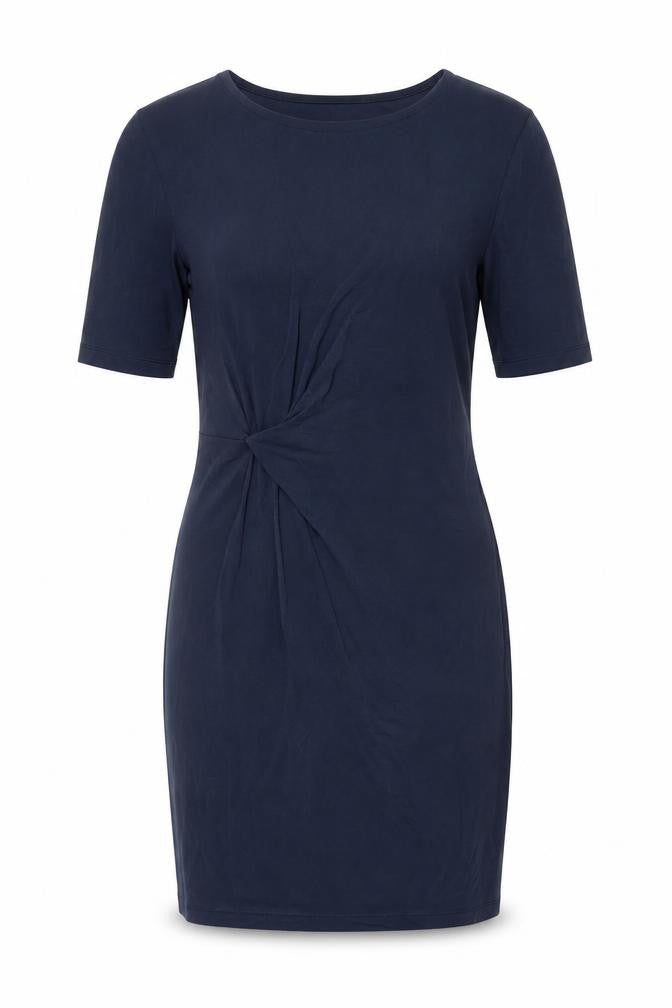 Garcia Women's Blue Sheath Dress M Knee Length Short Sleeve Workwear