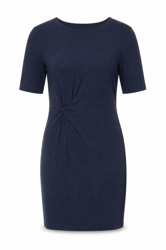 Garcia Women's Blue Sheath Dress M Knee Length Short Sleeve Workwear