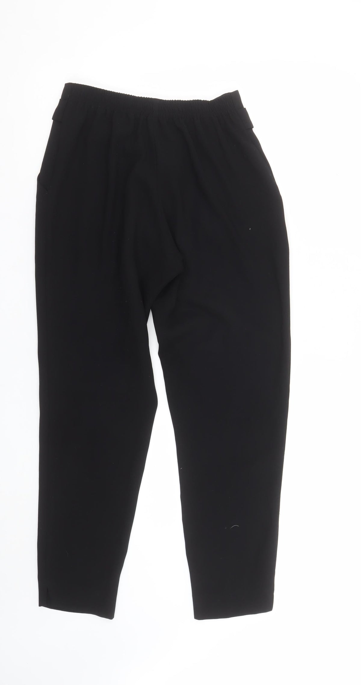 River Island Women Black Size 6 Paperbag Trousers Belted Casual