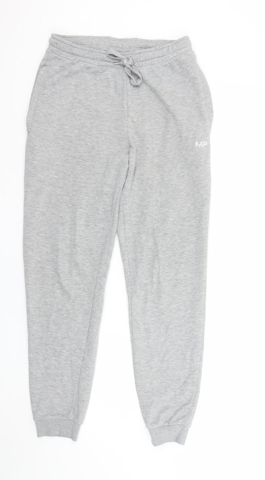 MP Women Grey Jogger Trousers S Jersey Elastic Waist Comfort Fit