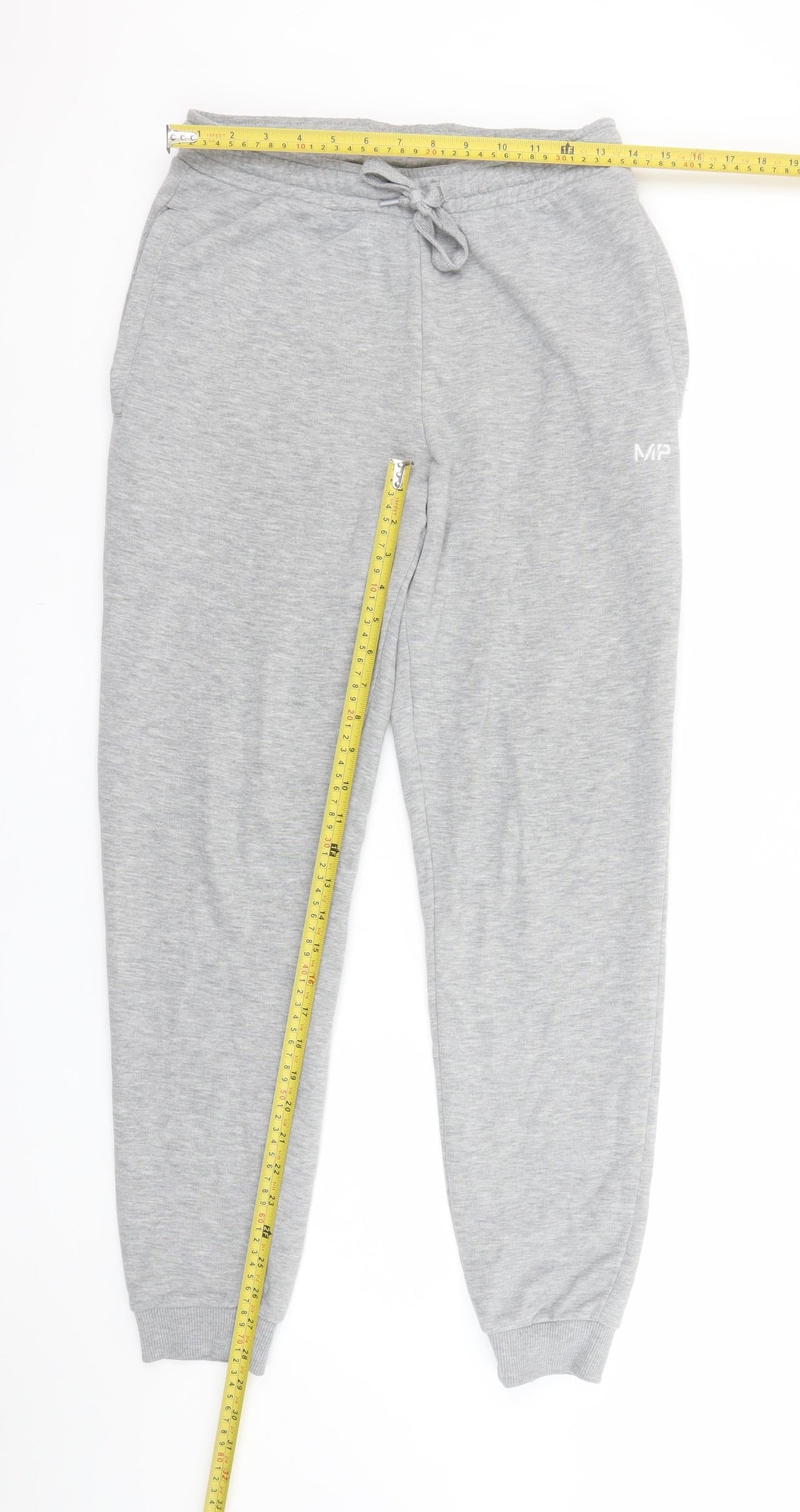 MP Women Grey Jogger Trousers S Jersey Elastic Waist Comfort Fit