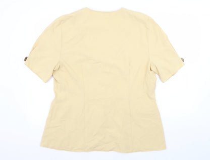 Etam Women Beige Size 20 Short Sleeve Single-Breasted Suit Jacket