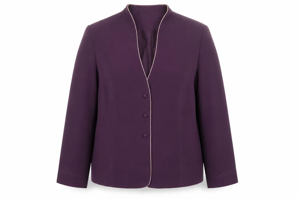 Jacques Vert Womens Purple Suit Jacket UK 20 Classic 3-Button Lined Blazer