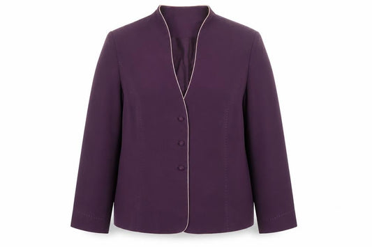 Jacques Vert Womens Purple Suit Jacket UK 20 Classic 3-Button Lined Blazer
