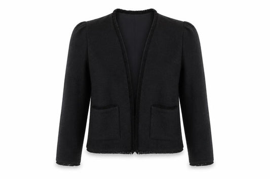 Mango Women Black L Long Sleeve Tailored Lined Blazer Jacket
