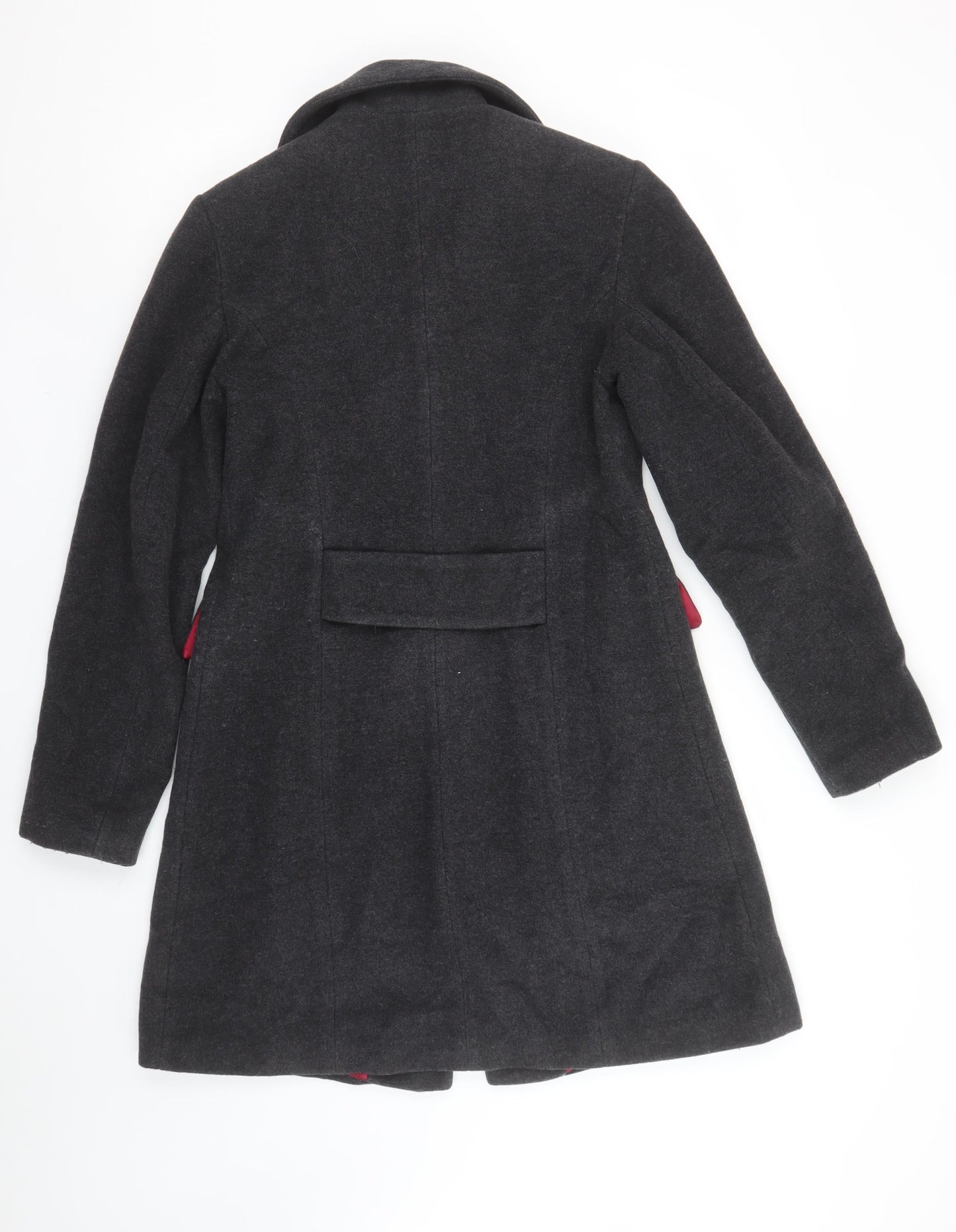 Slater Women Grey Wool Blend Long Overcoat Size 8 Classic Smart