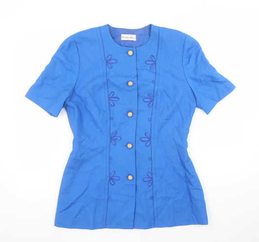 Condici Set Women's Blue Short Sleeve Suit Top Size 12