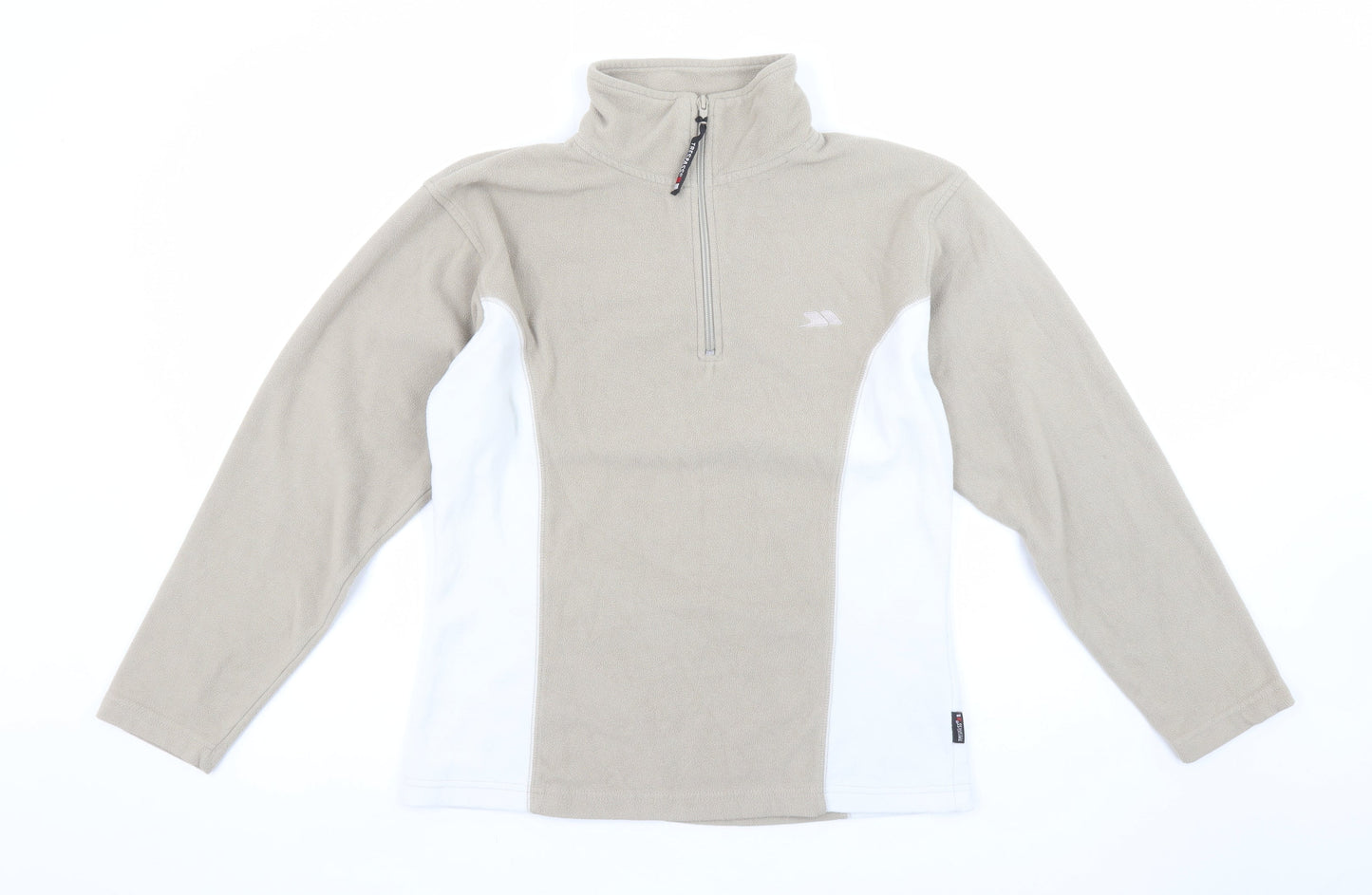 Trespass Womens Beige White 1/2 Zip Fleece Pullover Sweatshirt M