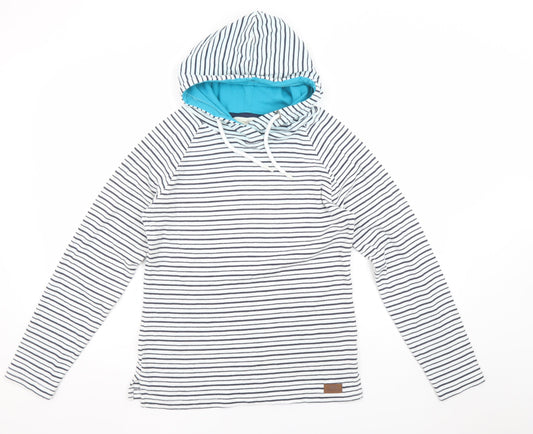 Trespass Women’s Blue Striped Cotton Pullover Hoodie UK10