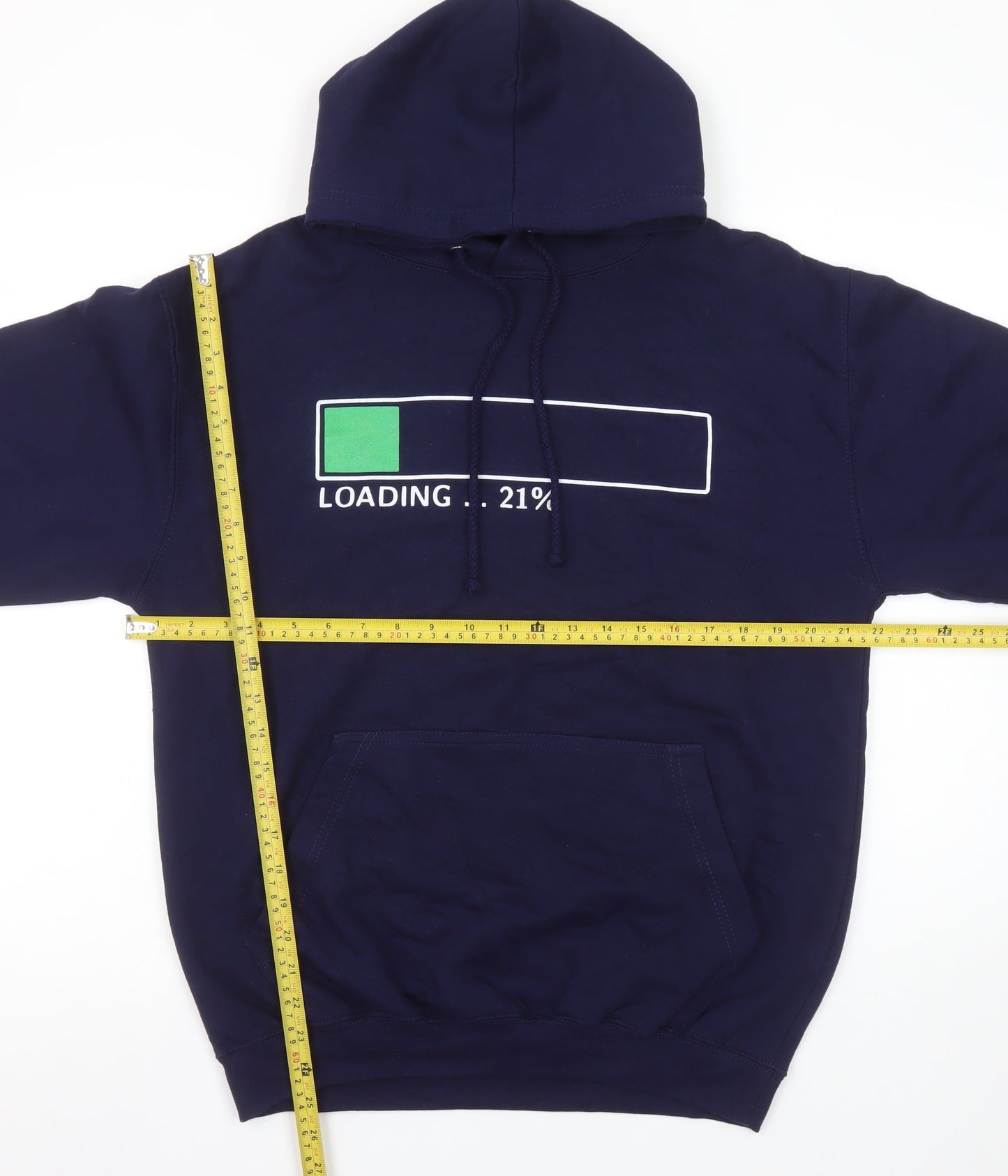 Just Hoods AWDis Women's Navy Pullover Hoodie M Loading Graphic Cotton Blend