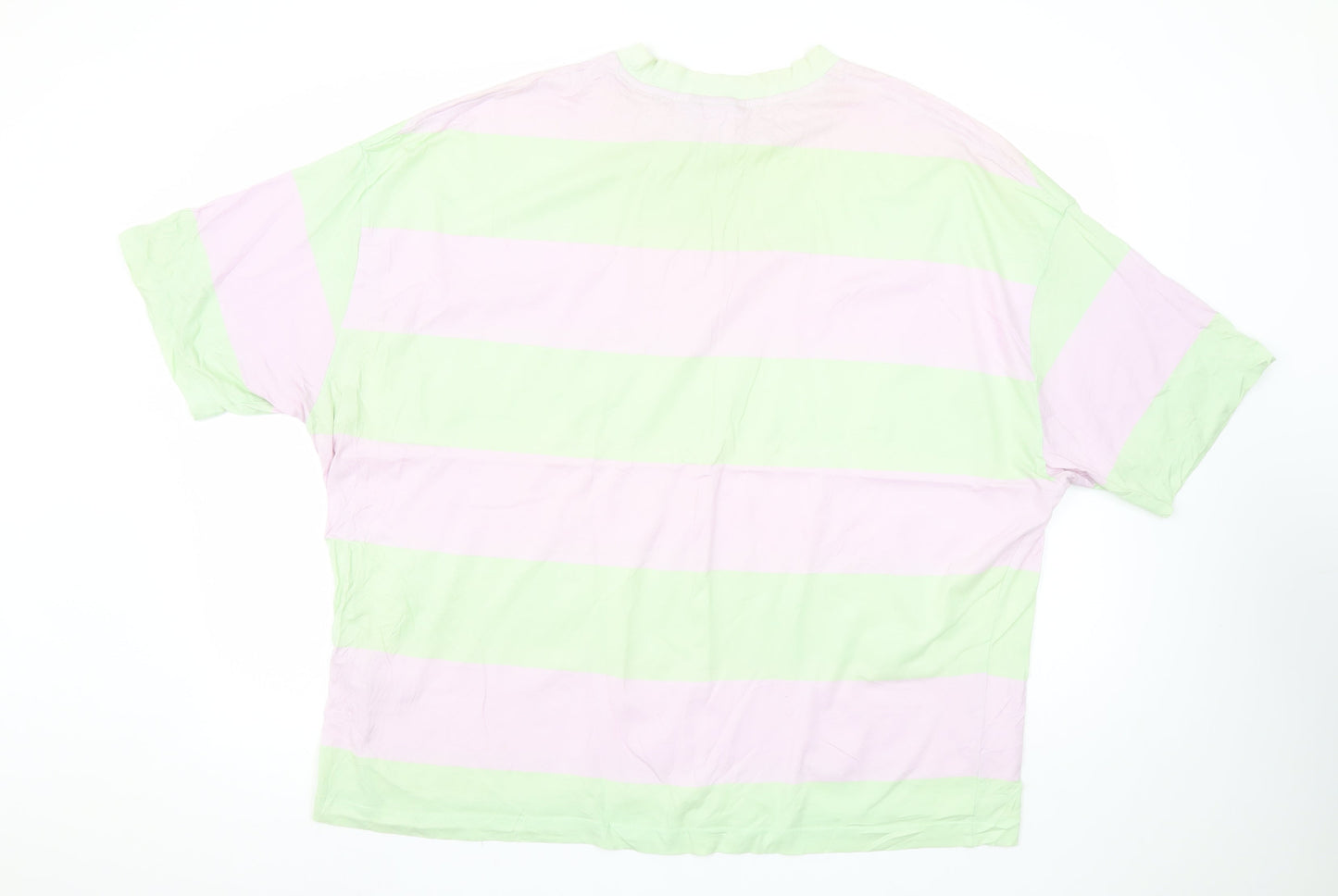 ASOS DESIGN Men’s Multicoloured Striped Relaxed T-Shirt L Cotton