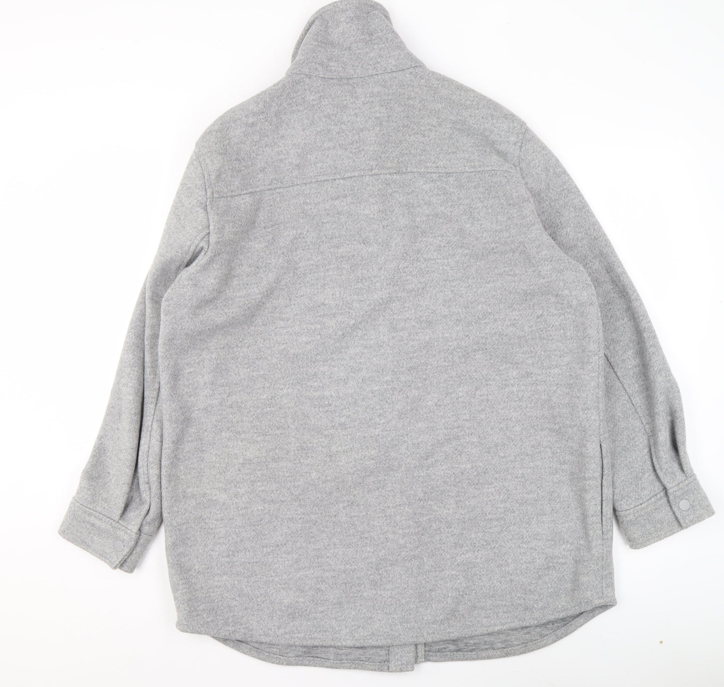 Marks and Spencer Women’s Grey Marl Long Sleeve Button Jacket Size 16
