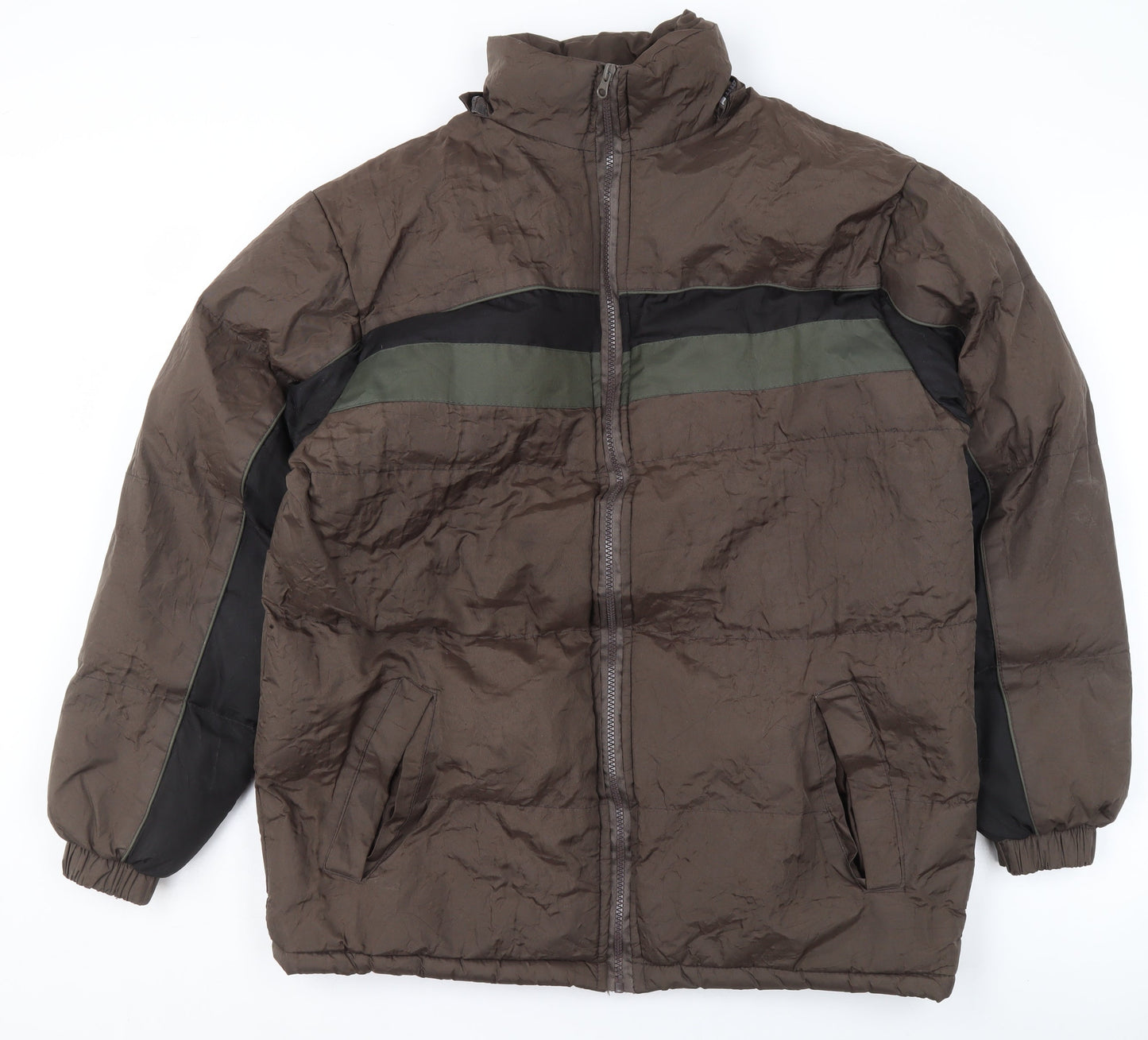 i5 Premium Apparel Women's Brown Puffer Jacket L Polyester Winter Coat