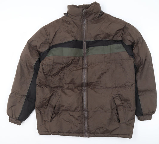 i5 Premium Apparel Women's Brown Puffer Jacket L Polyester Winter Coat