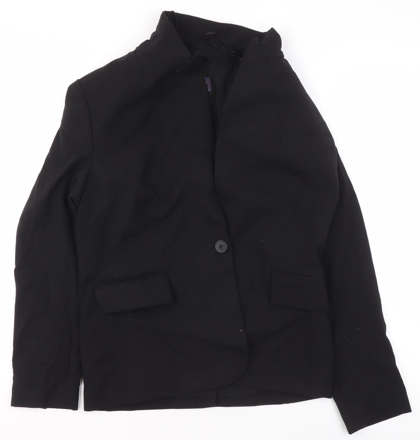 Marks and Spencer Womens Black Size 8 Single-Breasted Blazer Jacket