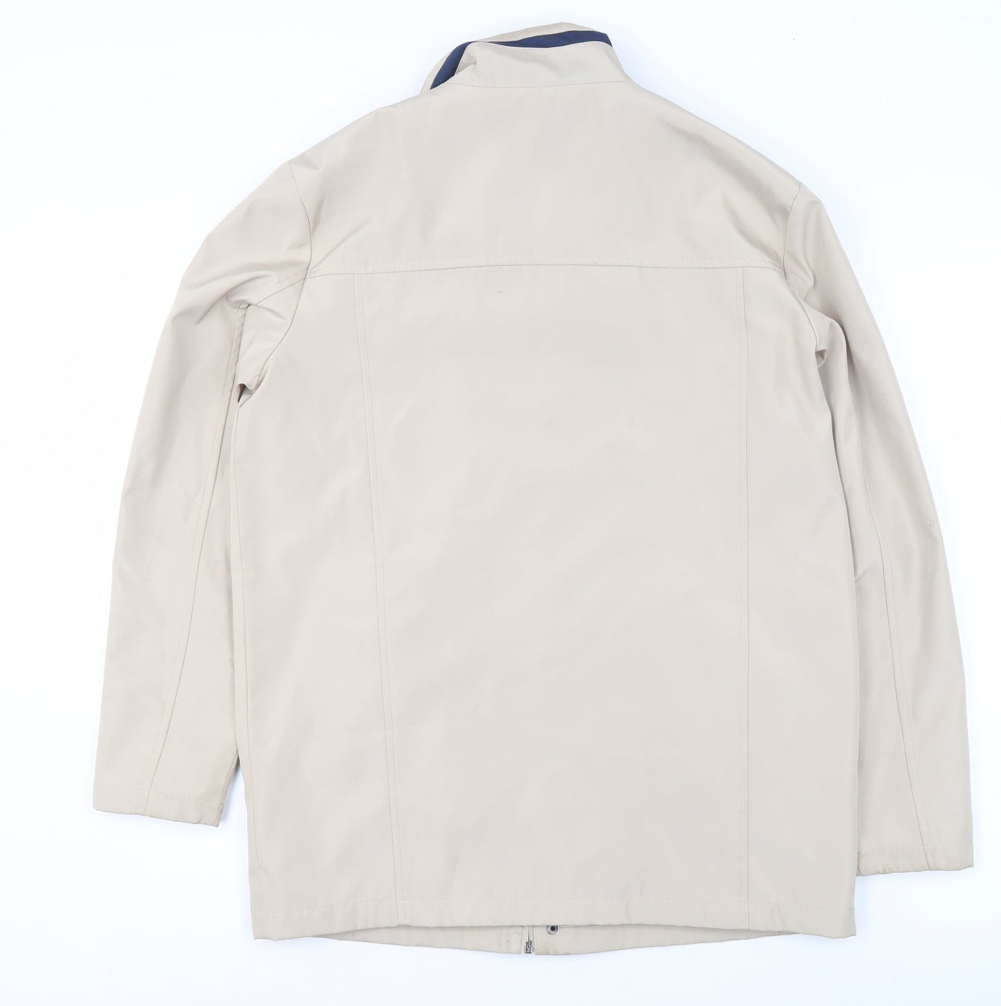 ADMÉ Womens Beige Lightweight Mid-Length Zip Jacket Size S