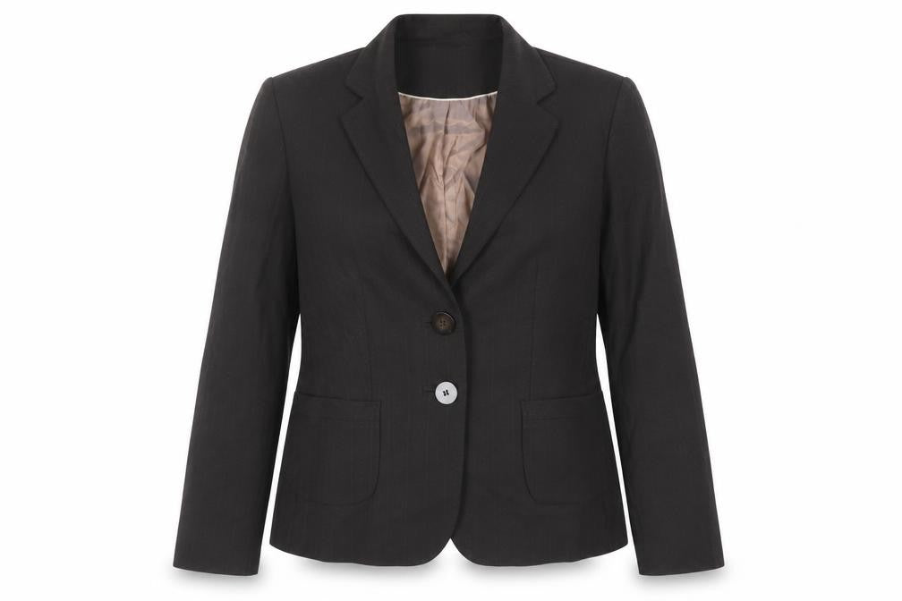 Next Womens Black Pinstripe Blazer Jacket Size 12 Regular Fit