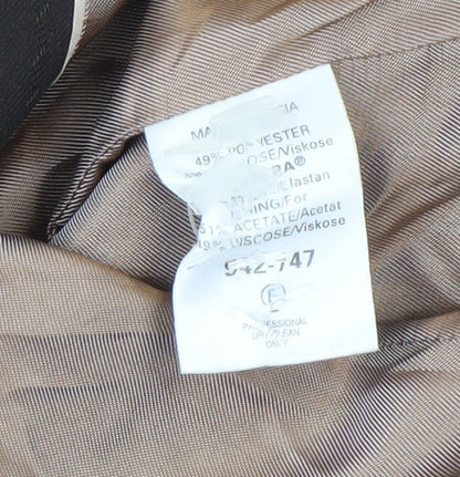 Next Womens Black Pinstripe Blazer Jacket Size 12 Regular Fit