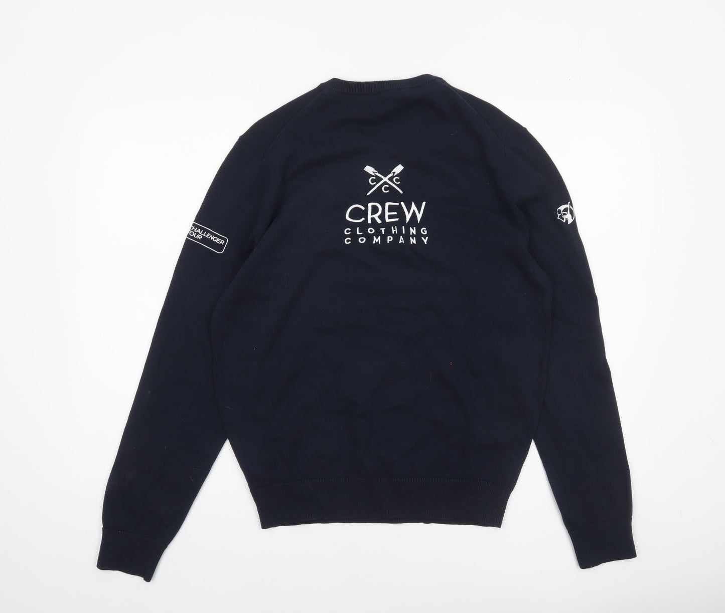 Crew Clothing Company Men’s Blue V-Neck Cotton Pullover Jumper L