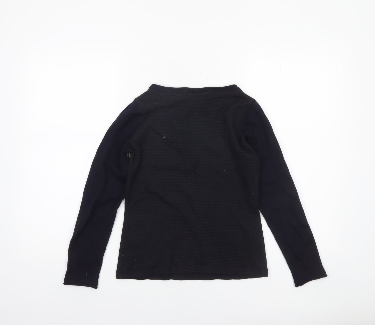 EAST Womens Black Wool Blend Crew Neck Long Sleeve Jumper Size 12