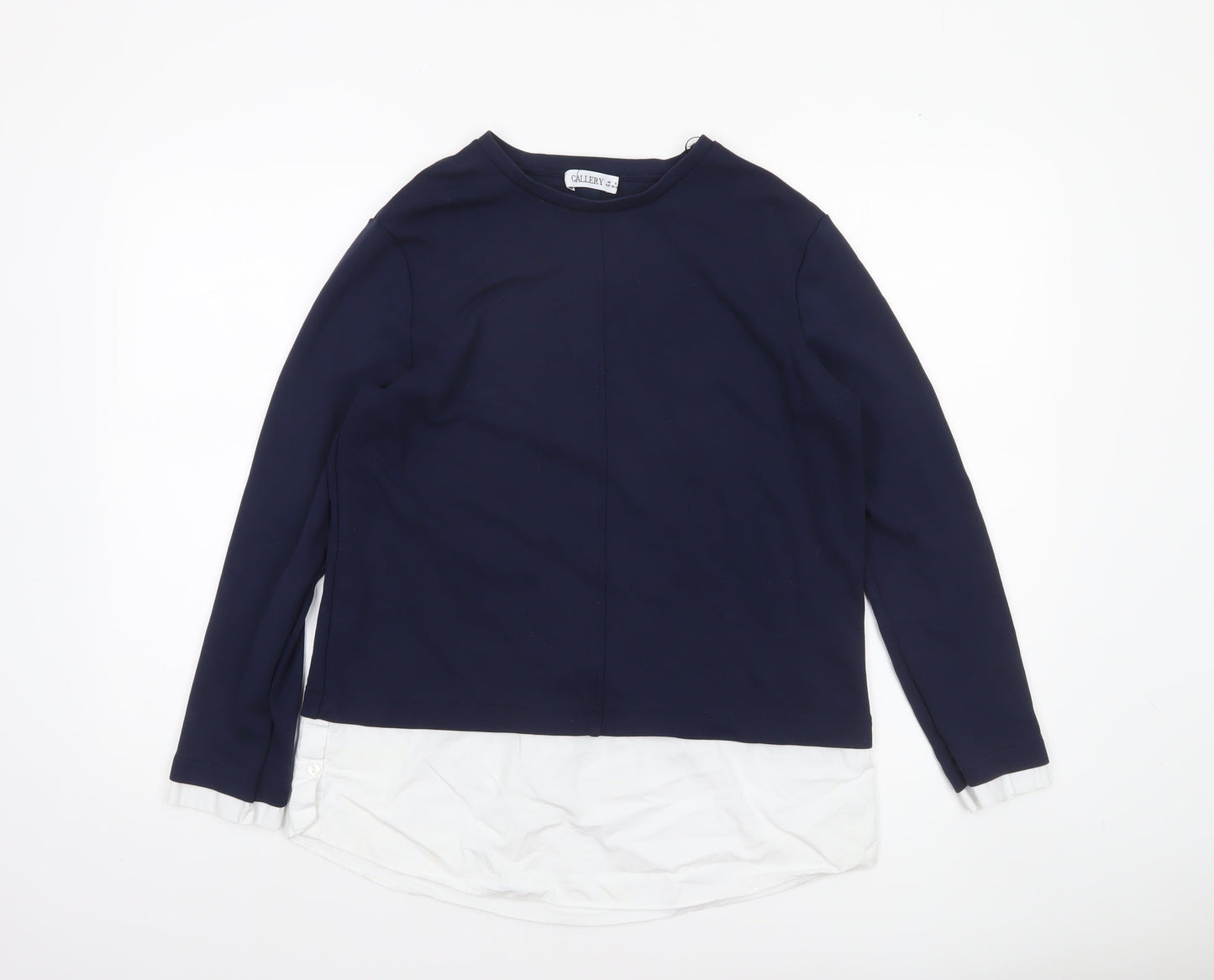 Gallery Women’s Blue Long Sleeve Layered Style Blouse Size S