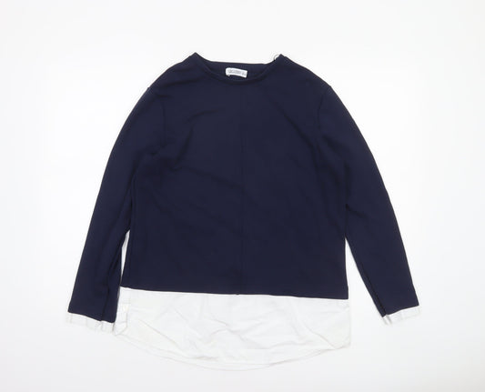 Gallery Women’s Blue Long Sleeve Layered Style Blouse Size S