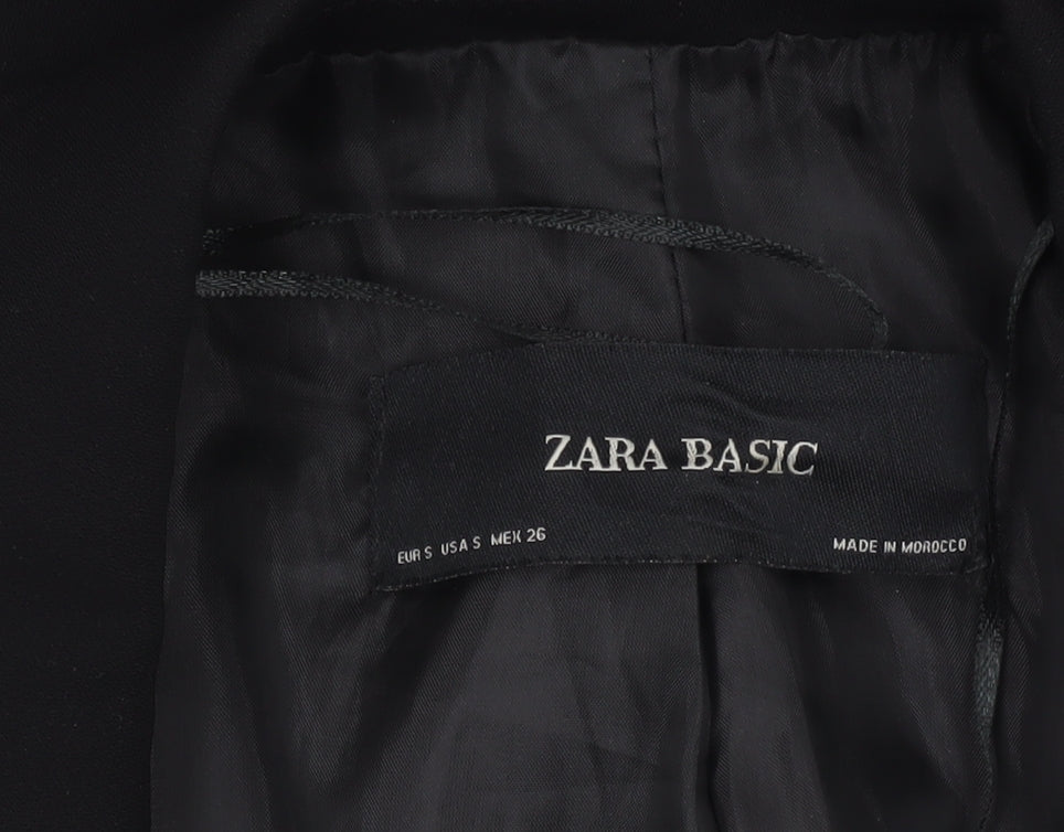 Zara Basic Women's Black Polyester Single-Breasted Blazer Size S