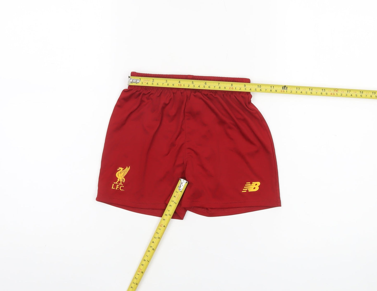 New Balance Boys Red Liverpool FC Athletic Shorts 2/3Y Polyester Activewear