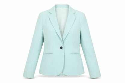 Zara Women Mint Green Fitted Single-Breasted Blazer Size 10