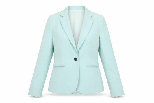 Zara Women Mint Green Fitted Single-Breasted Blazer Size 10